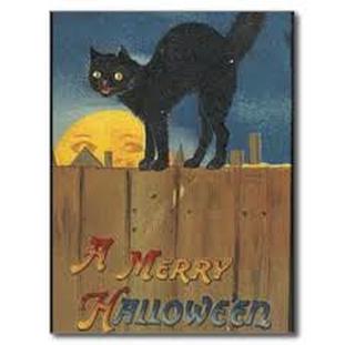Halloween Postcard Black Cat