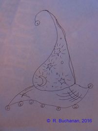 Child's drawing of magic hat