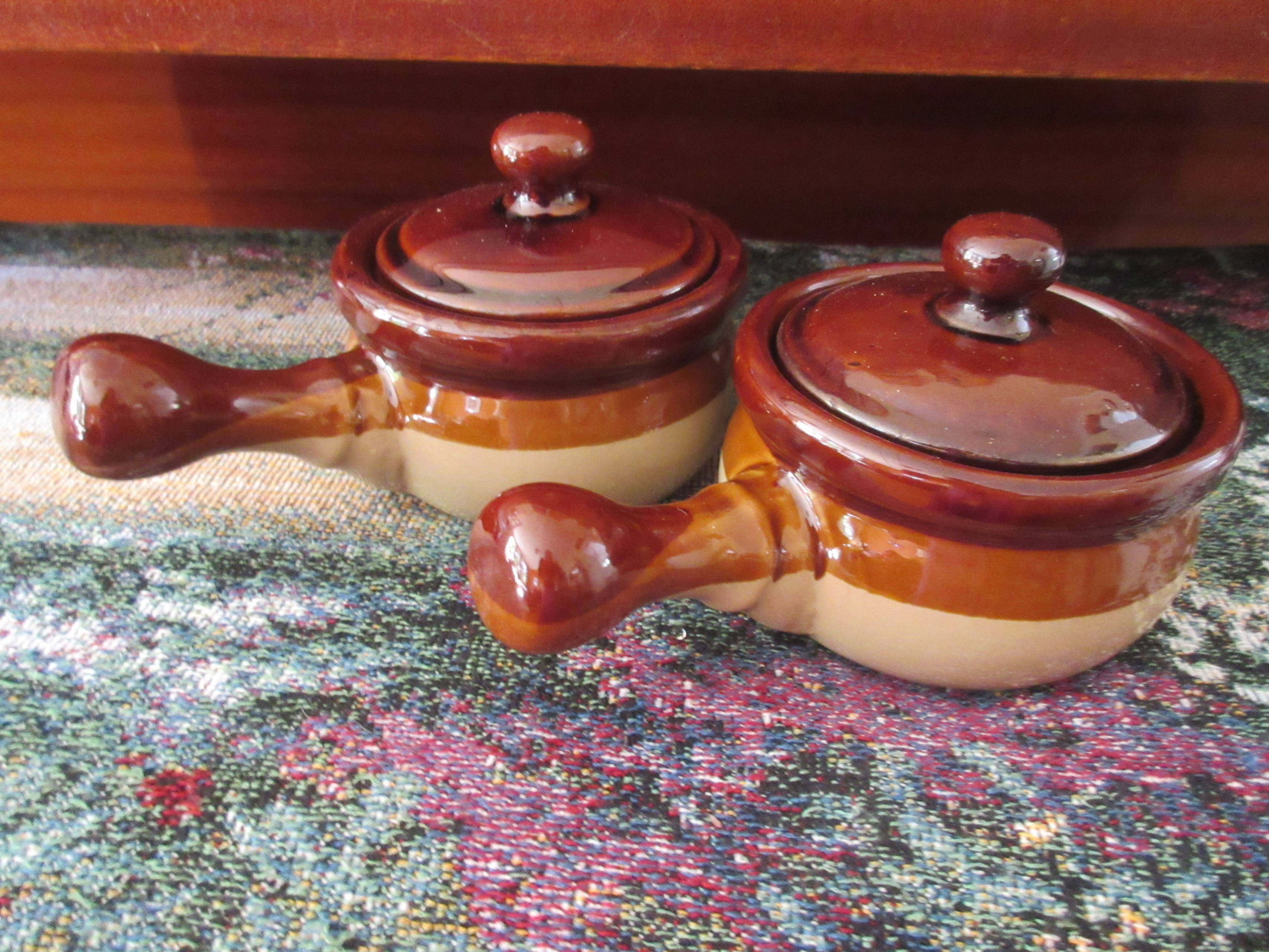 Vintage Brown Soup Bowl With Lid and Handle Stoneware French Onion Soup or  Chili Crock 70s, Farmhouse Kitchen Tableware 
